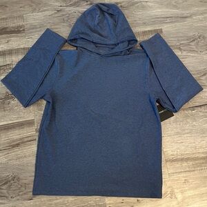 Beyond Yoga Men’s Ocean Indigo Heather Spacedye Go-To Hoodie size M